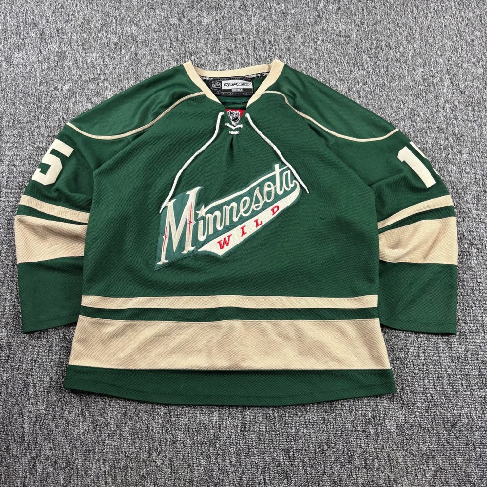 Minnesota Wild Dany Heatley 15 Reebok NHL Hockey Jersey Large Green Authentic